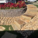Retaining wall, stone steppers, dry creek bed, stepping stones Dallas Georgia Landscape Company