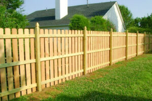 Dog ear wood fence installed in Dallas, GA by professional fence installers