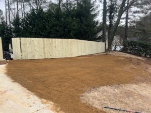 Fence and sod prep Cobb County GA Lawn Frogs Landscaping