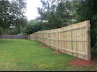 Dog eared wood privacy fence Cobb County GA Lawn Frogs Landscaping